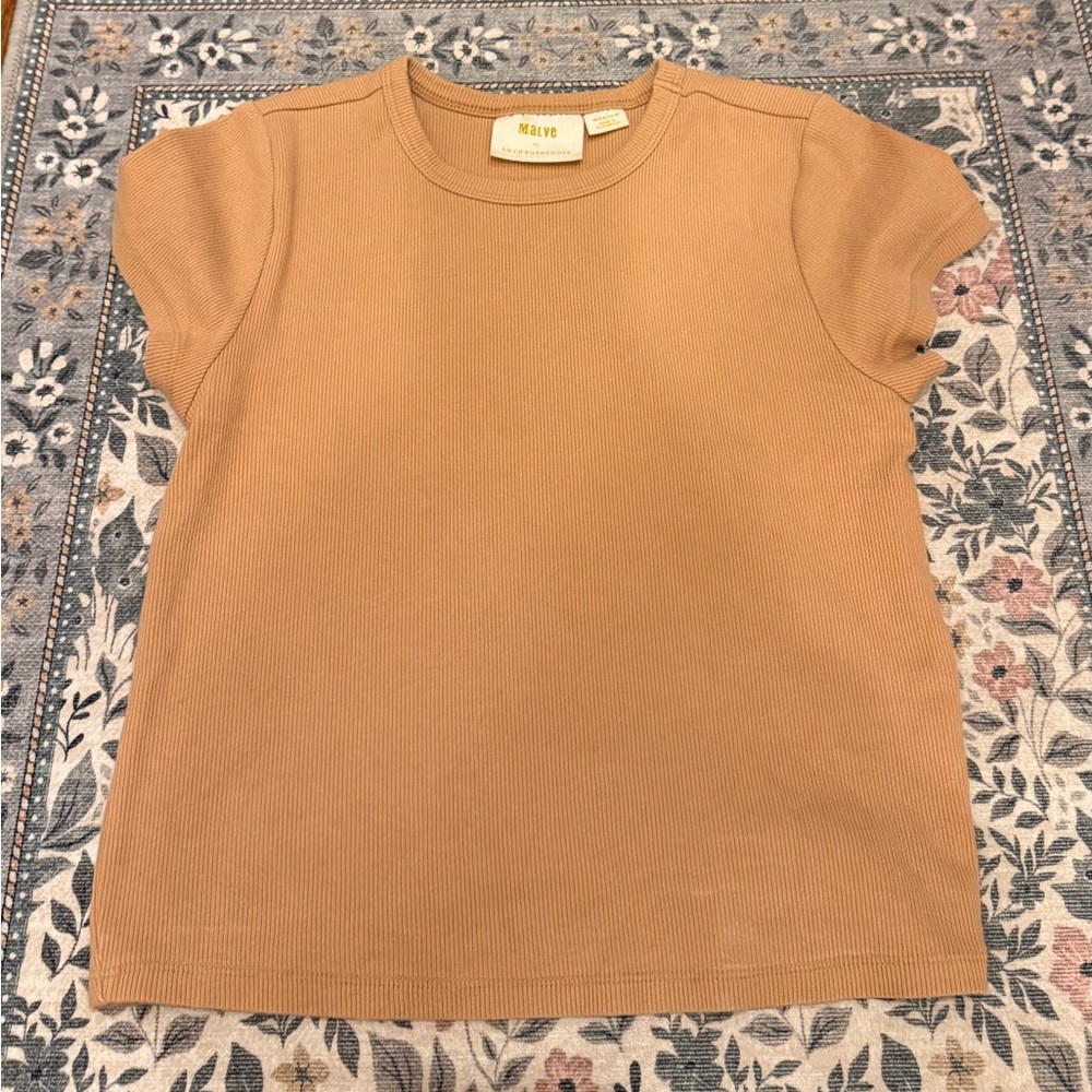 Anthropologie Maeve Tan Short Sleeve Tee
